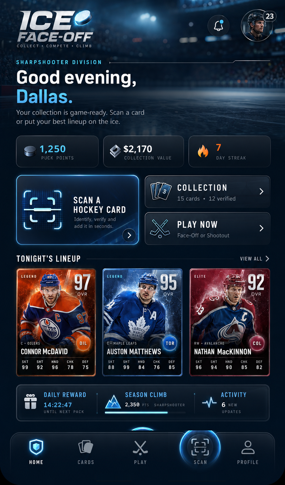 ICE FACE-OFF screen